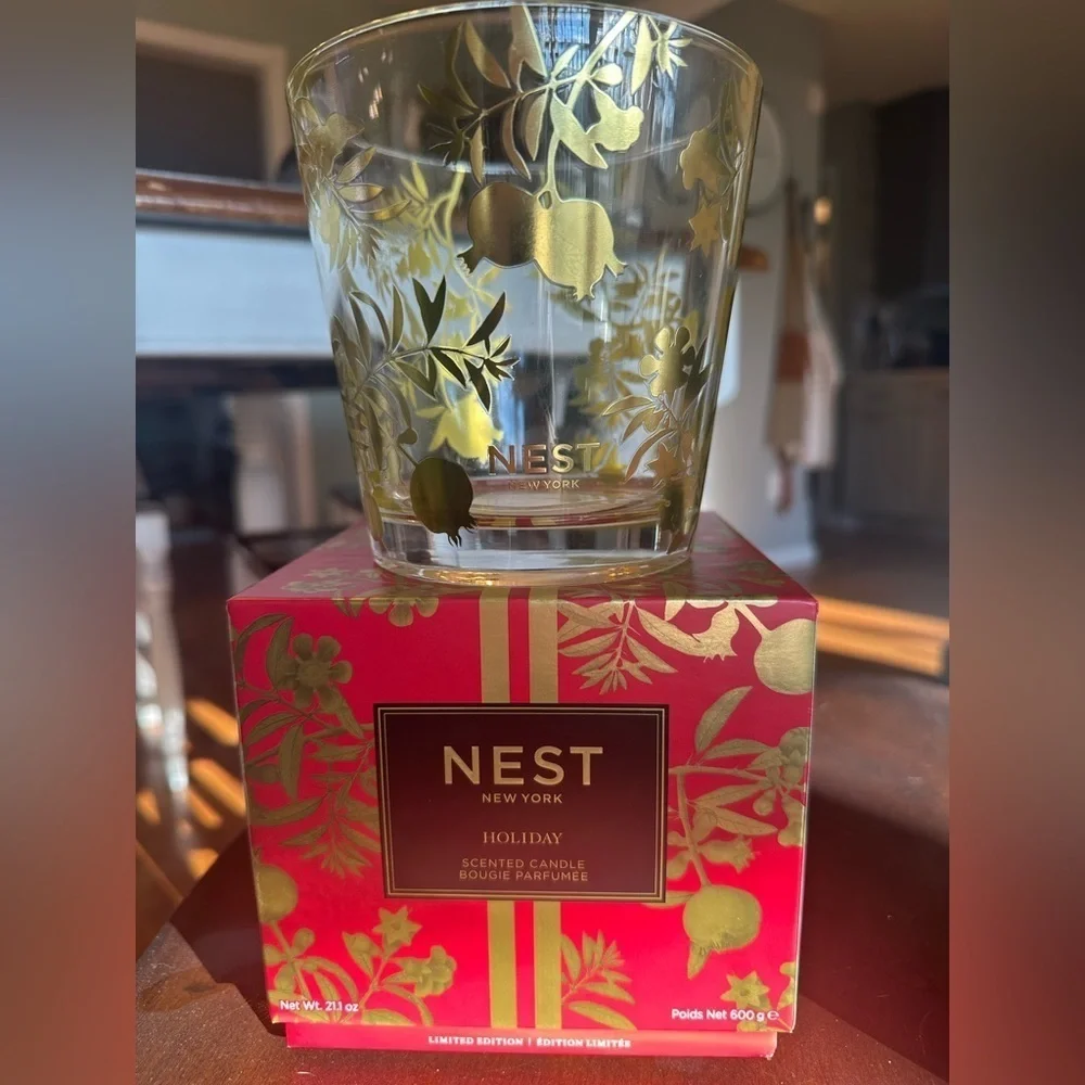 Empty Nest Holiday 3 Wick Limited Edition Gold Detail Candle Vessel & Box